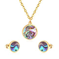 LUXUSTEEL Hiphop Jewelry Sets Eye Round Pendant Necklace Stainless Steel Golden Color Statement Necklaces For Women/Girl Bijoux