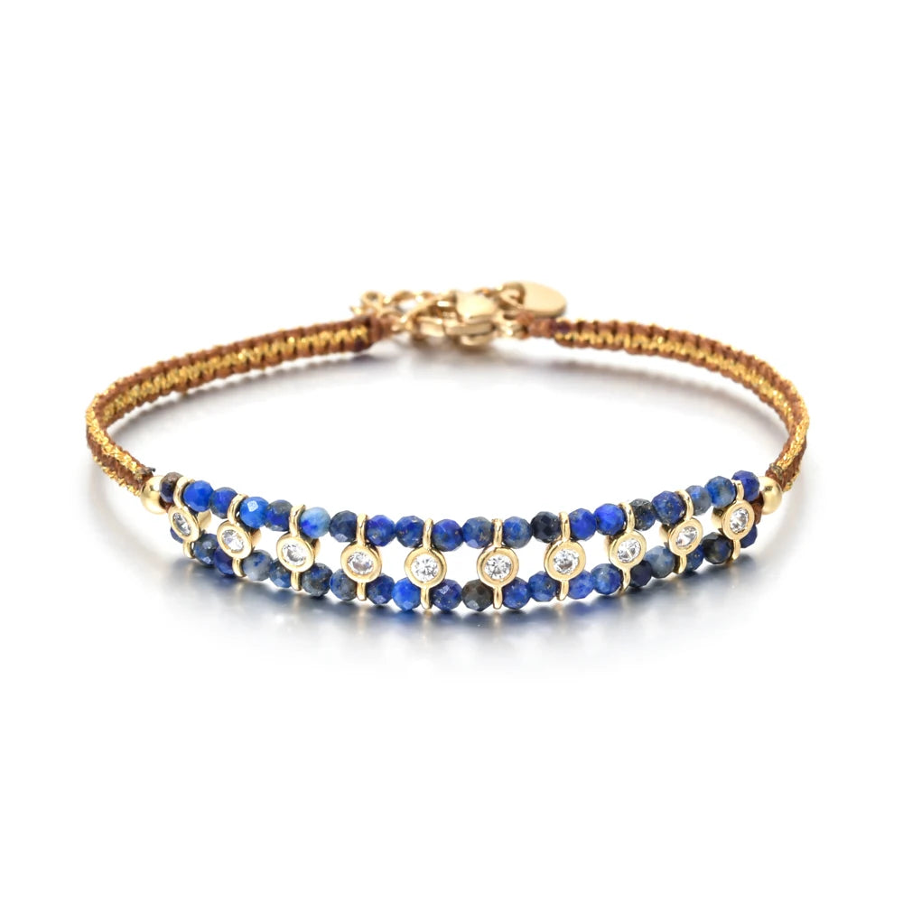 2026 New Handmade Braided Bracelet Jewelry for Women Gold Plated Crystal Beads Bracelets Bijoux Fashion Pulseras Femme