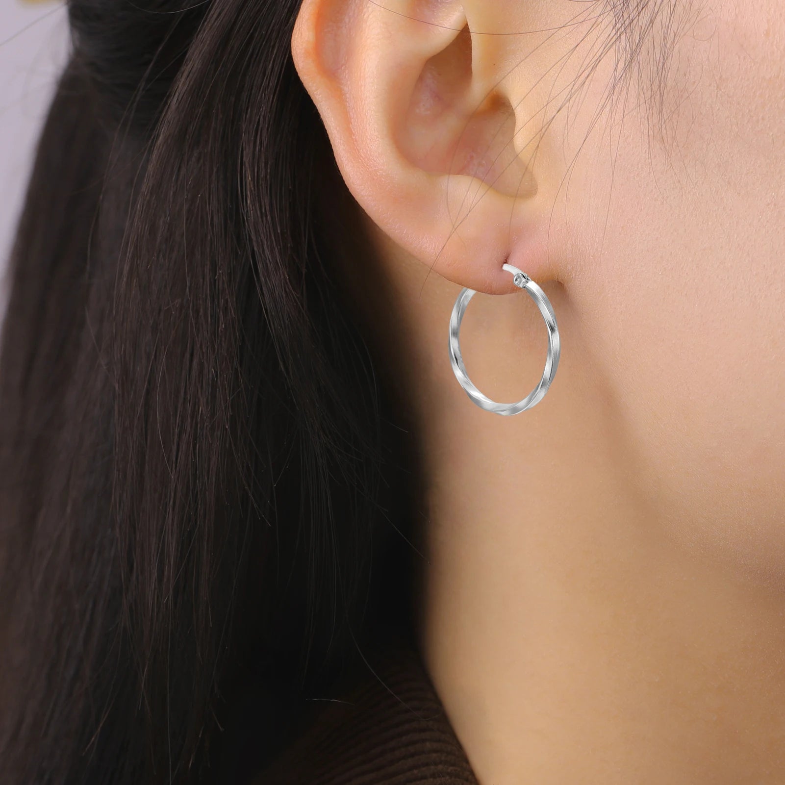 Cazador 28-54MM Hoop Earrings Women Real Gold Plated Stainless Steel Earrings Trend 2026 Jewelry Party Birthday Valentine Gift