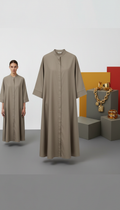 Robe-chemise popeline taupe fluide